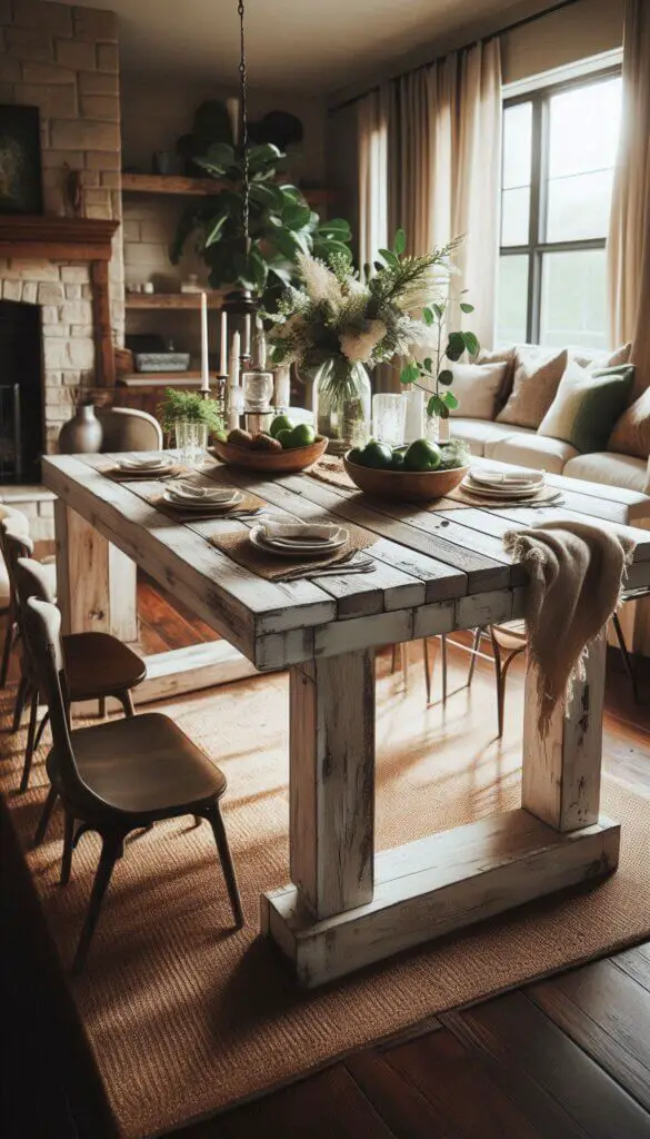 Rustic Farmhouse Wooden Dining Table